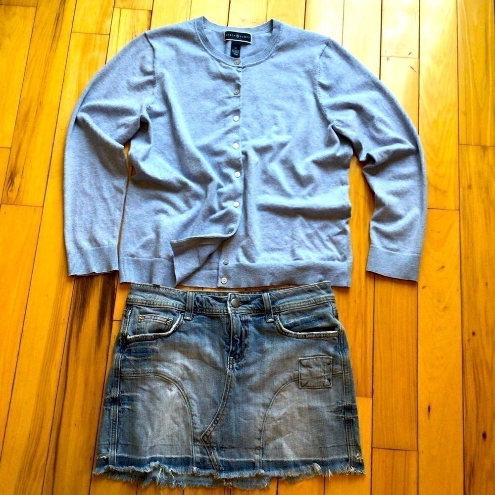 VINTAGE VIGOSS PATCH DISTRESSED MINI SKIRT 7/8 - Picture 3 of 11